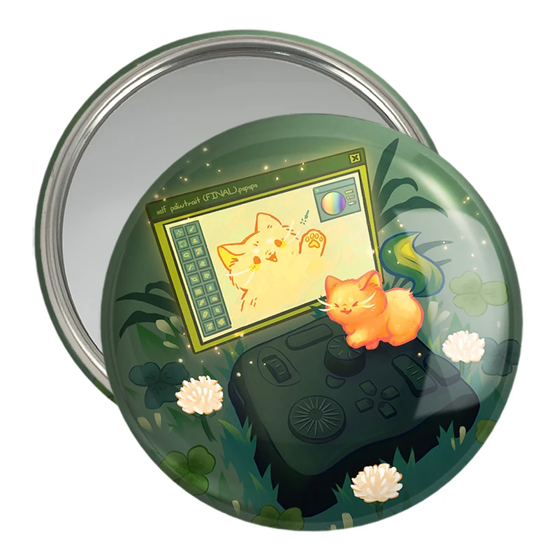 آینه جیبی خندالو مدل گربه حیوانات بامزه  کد 21067