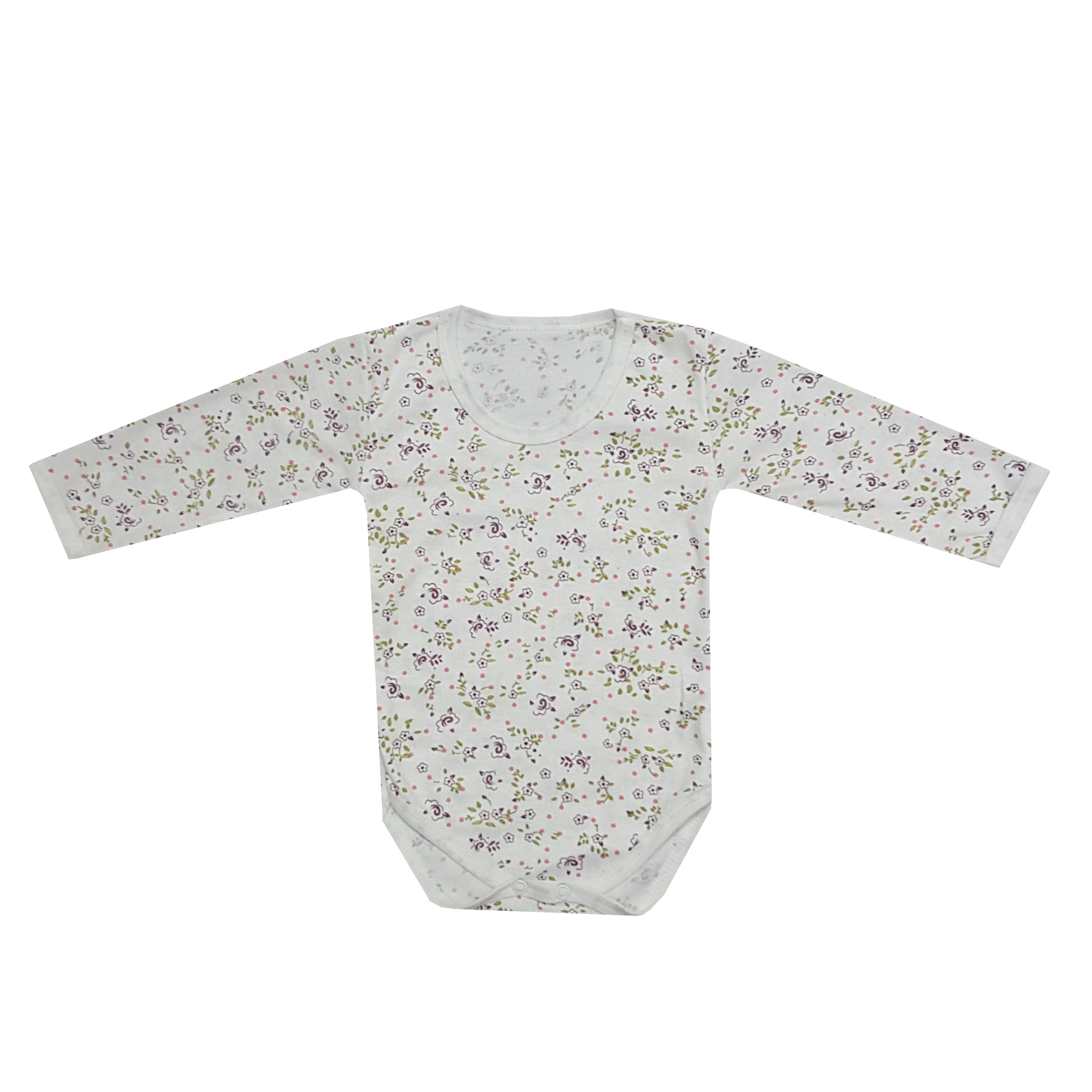 بادی آستین بلند نوزادی مدل شکوفه