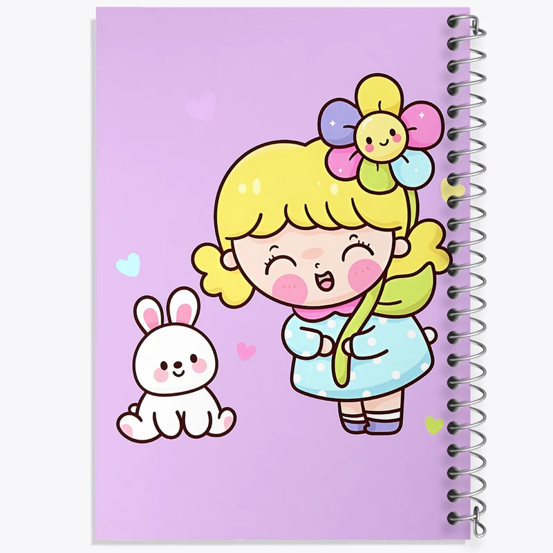 دفتر ژورنال نویسی 50 برگ خندالو مدل نقطه ای طرح دخترانه کیوت کد N4154