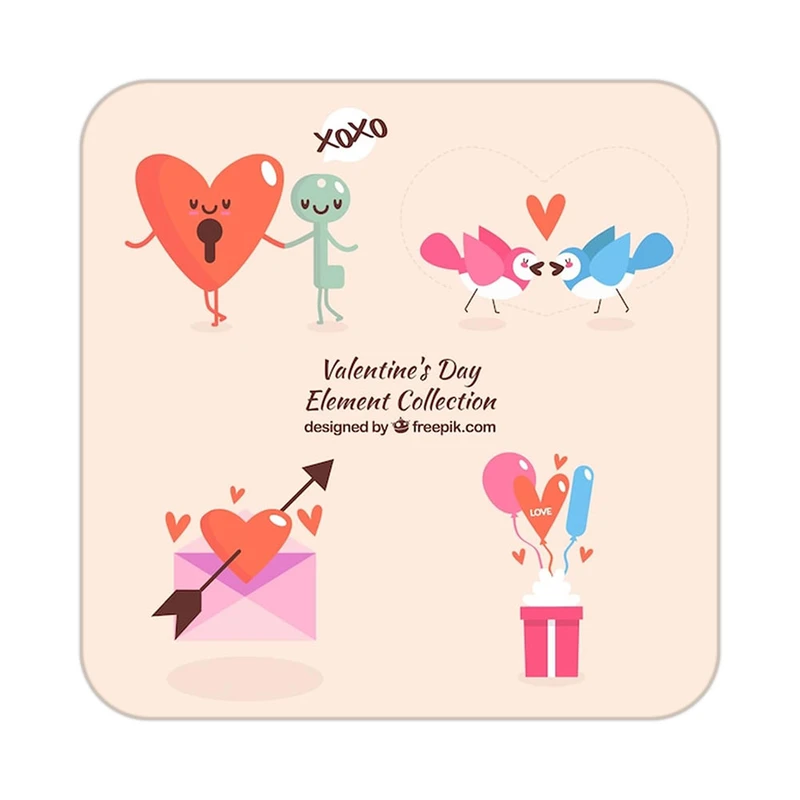 زیر لیوانی کاکتی طرح عاشقانه مدل mp38095