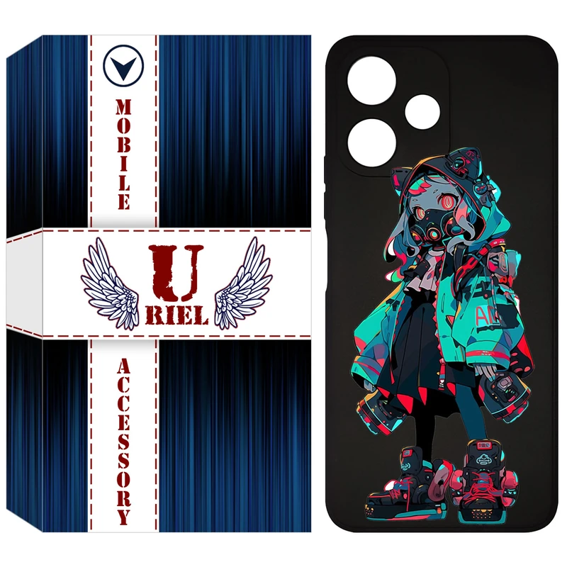 کاور یوریل مدل KSH کد 58 طرح دخترگربه ای مناسب برای گوشی موبایل شیائومی Redmi 12 5G / Redmi Note 12R / Poco M6 Pro 5G