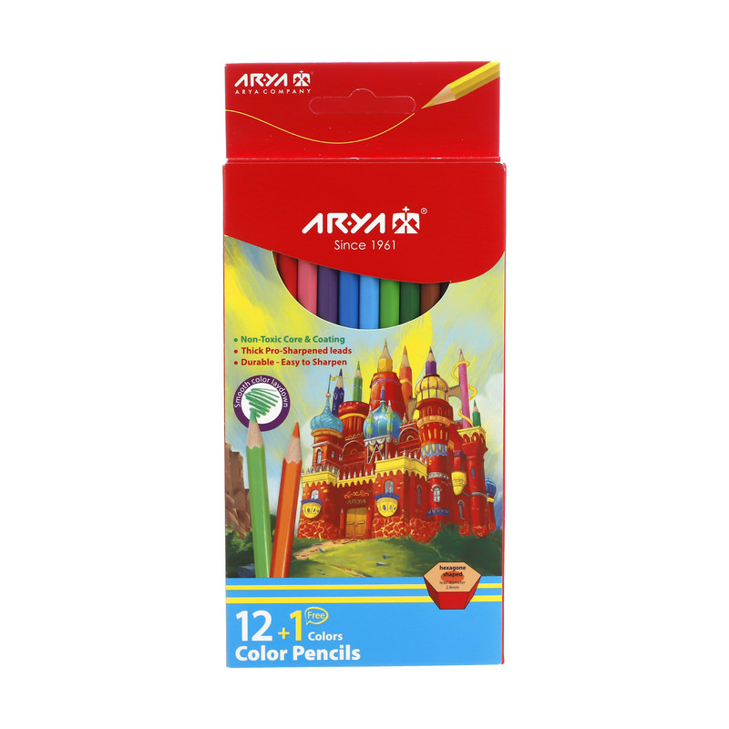 مداد رنگی 12 رنگ آریا مدل ZS کد 1