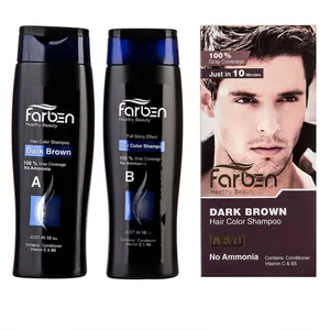 کیت شامپو رنگ فاربن مدل Dark Brown حجم 500 میلی لیتر بسته دو عددی