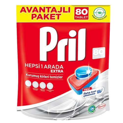 قرص ماشین ظرفشویی پریل مدل Gold Extra بسته 80 عددی