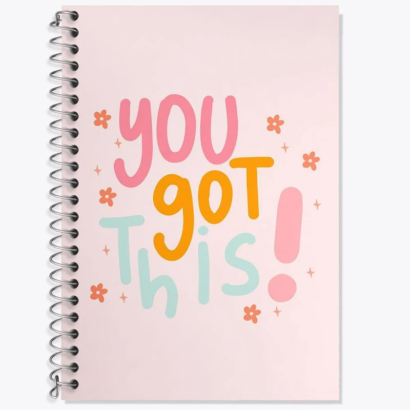 دفتر زبان 50 برگ خندالو مدل دو خط طرح جملات انگیزشی کد 24803