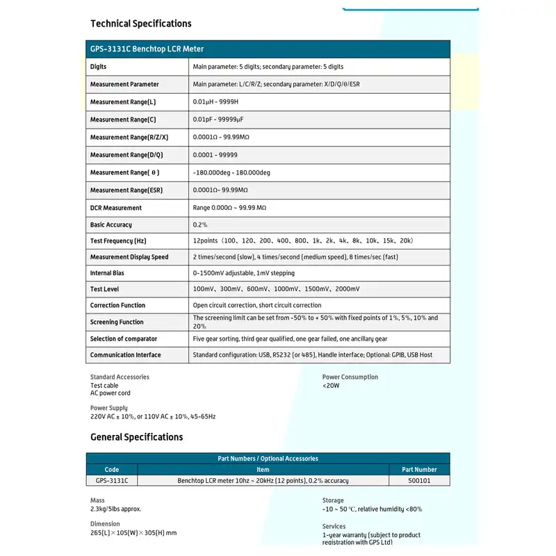 ال سی آر متر جی پی اس لیمیتد مدل GPS-3131C