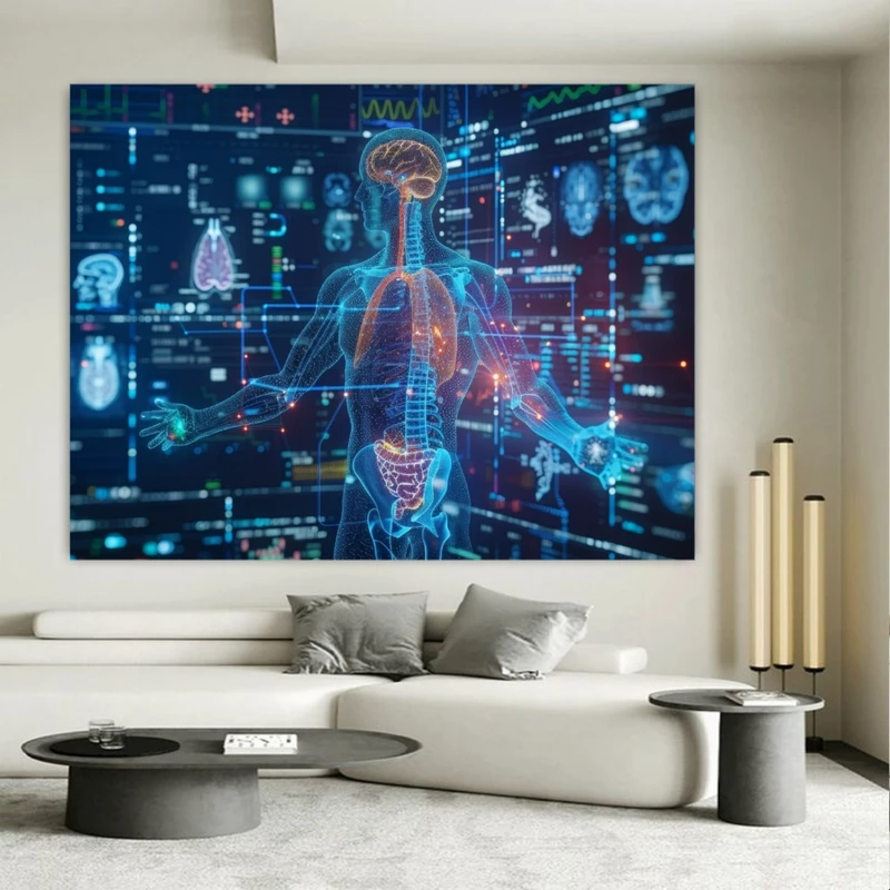 پوستر پارچه ای طرح مخمل آناتومی بدن مدل دیجیتال کد FP104635