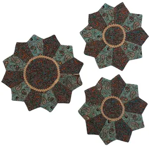 ست 3 تکه رومیزی ترمه مدل ستاره کد TRSETASA16