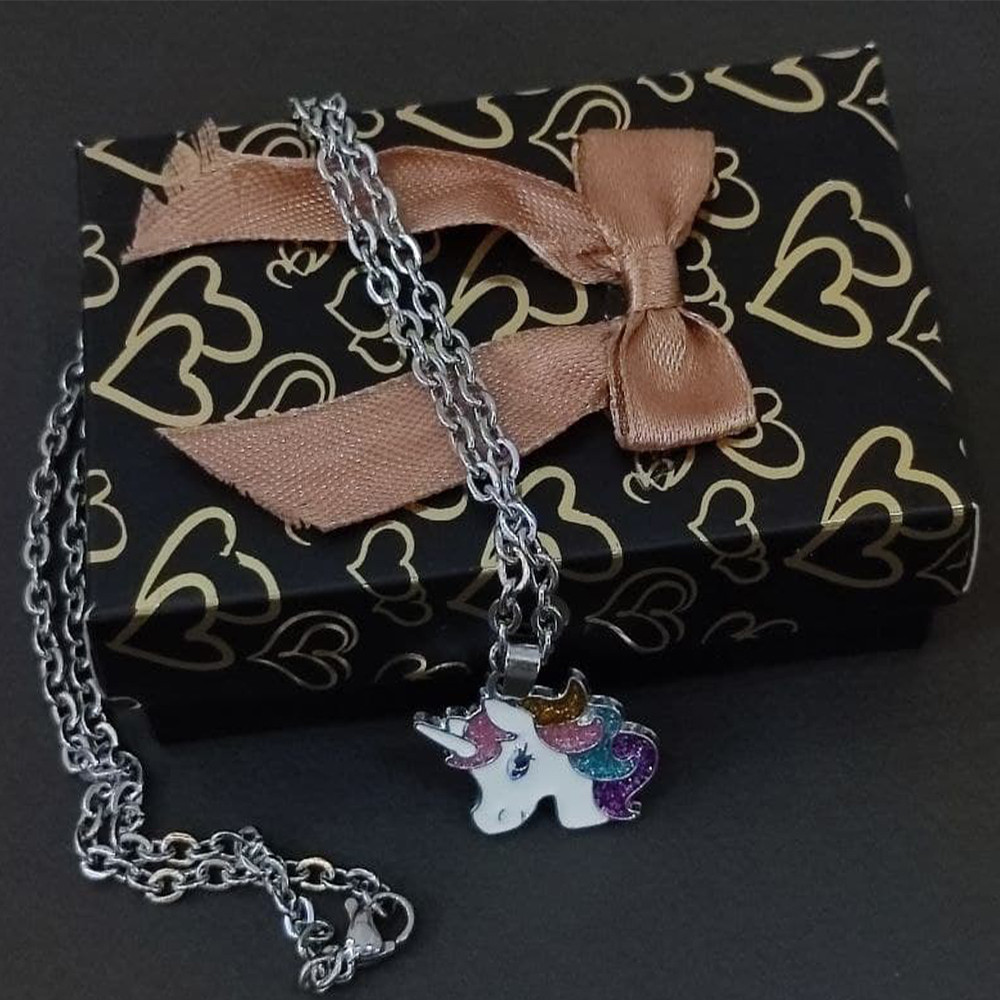 گردنبند دخترانه مدل اسب تک شاخ CH
