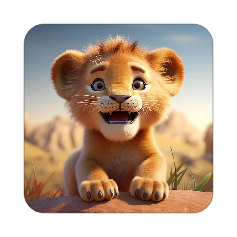 زیر لیوانی کاکتی طرح شیر مدل mp22787