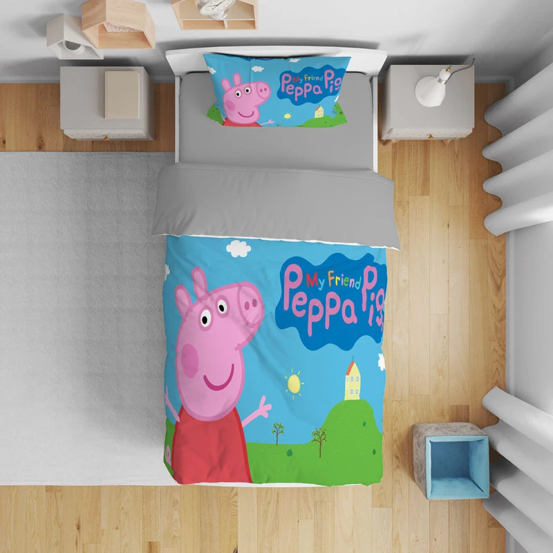 سرویس روتختی مدل کارتونی خوکی T5594 تک نفره 5 تکه