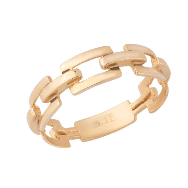 انگشتر طلا 18 عیار زنانه با طرح امگا نیکان گلد مدل گره  سایز 44