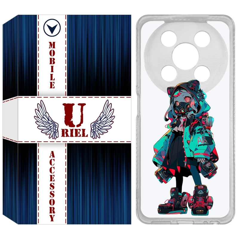 کاور یوریل مدل Clear کد 58 طرح دختر گربه ای مناسب برای گوشی موبایل وکال V2 / V2 Lite