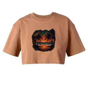 کراپ‌تاپ آستین کوتاه زنانه مدل هاوایی کد L301 K