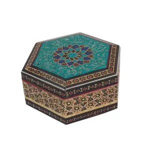 جعبه جواهر خاتم کاری مدل تذهیب کد SA-66