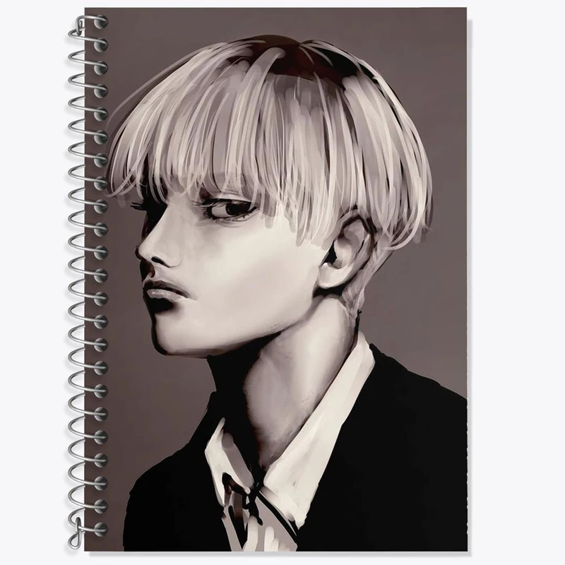 دفتر زبان 50 برگ خندالو مدل دو خط طرح ارمین انیمه اتک آن تایتان Attack on Titan کد 18569