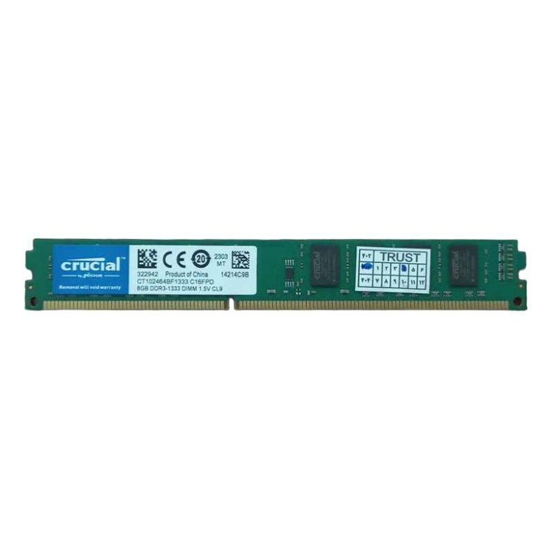 رم کامپیوتر DDR3 تک کاناله 1333 مگاهرتز CL9 کروشیال مدل Crucial ظرفیت 8 گیگابایت