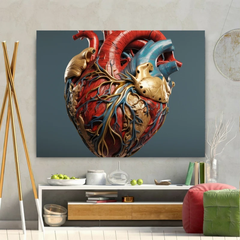  تابلو بوم طرح مخمل قلب مدل رگه ایی کد GR1304