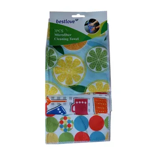 دستمال آشپزخانه میکروفایبر مدل بست لاو مجموعه 3 عددی