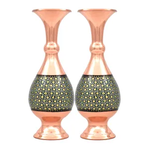 گلدان خاتم کاری مسی کد 20 مجموعه دو عددی