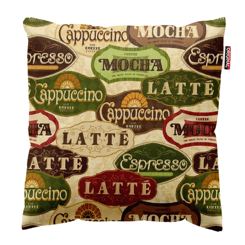 کوسن پاد آفرین طرح قهوه کافی کافه coffee کد 3983 سایز 40*40 سانتی متر