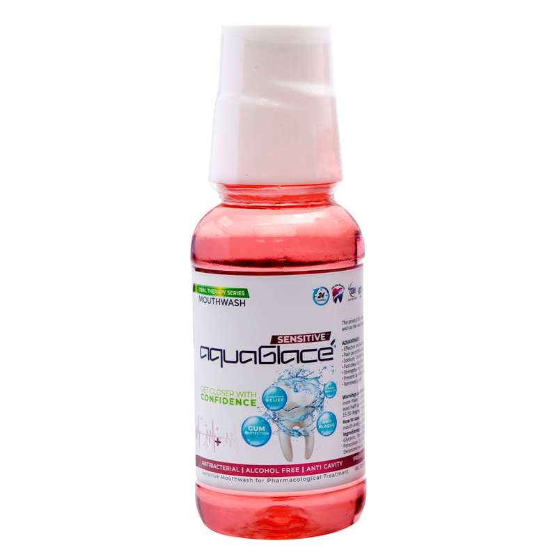 دهان شویه آکواگلاس مدل Sensitive حجم 250 میلی لیتر