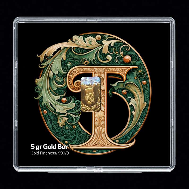 شمش طلا 24 عیار مدوپد مدل حرف T کد SH-10485 شمش طلا 24 عیار مدوپد مدل حرف T کد SH-10485