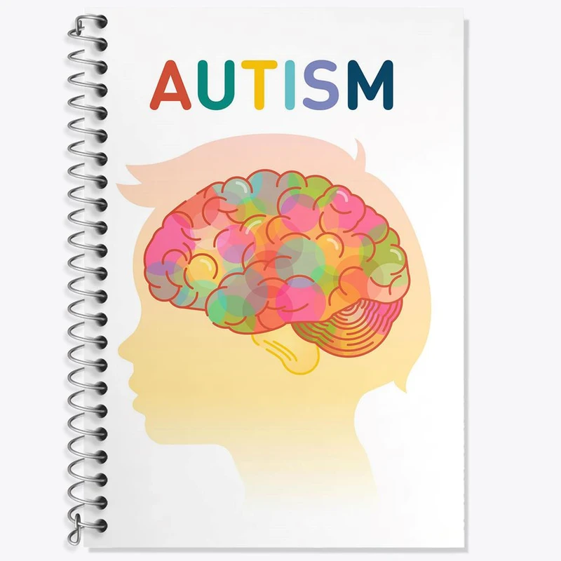 دفتر زبان 50 برگ خندالو مدل سه خط طرح اتیسم Autism کد 26717
