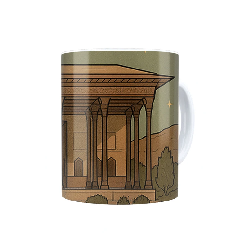 ماگ ترمه طراحان ایده مدل کارت کاخ چهل ستون اصفهان کد map1504