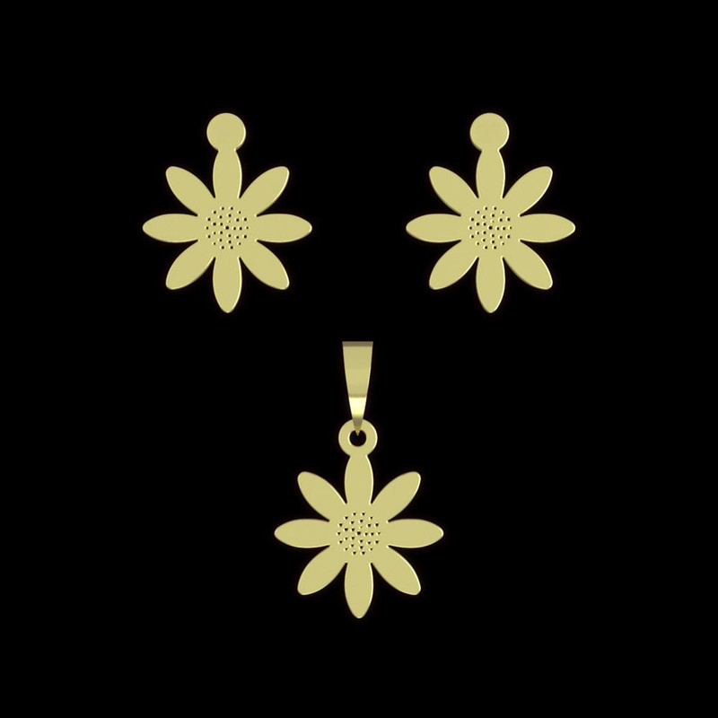 نیم ست طلا 18 عیار زنانه مدوپد مدل خورشید کد NA11105