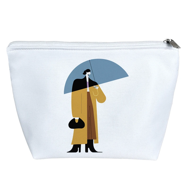 کیف لوازم آرایش دخترانه خندالو مدل زنی در زیر باران کد 5088