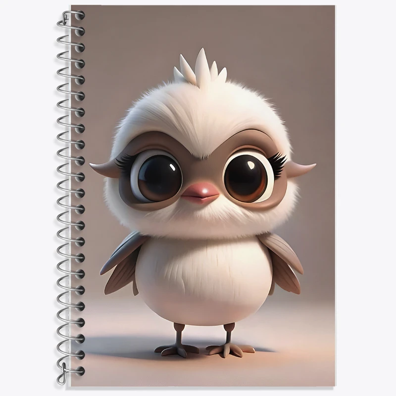 دفتر زبان 50 برگ خندالو مدل دو خط طرح جوجه بامزه کد F7763