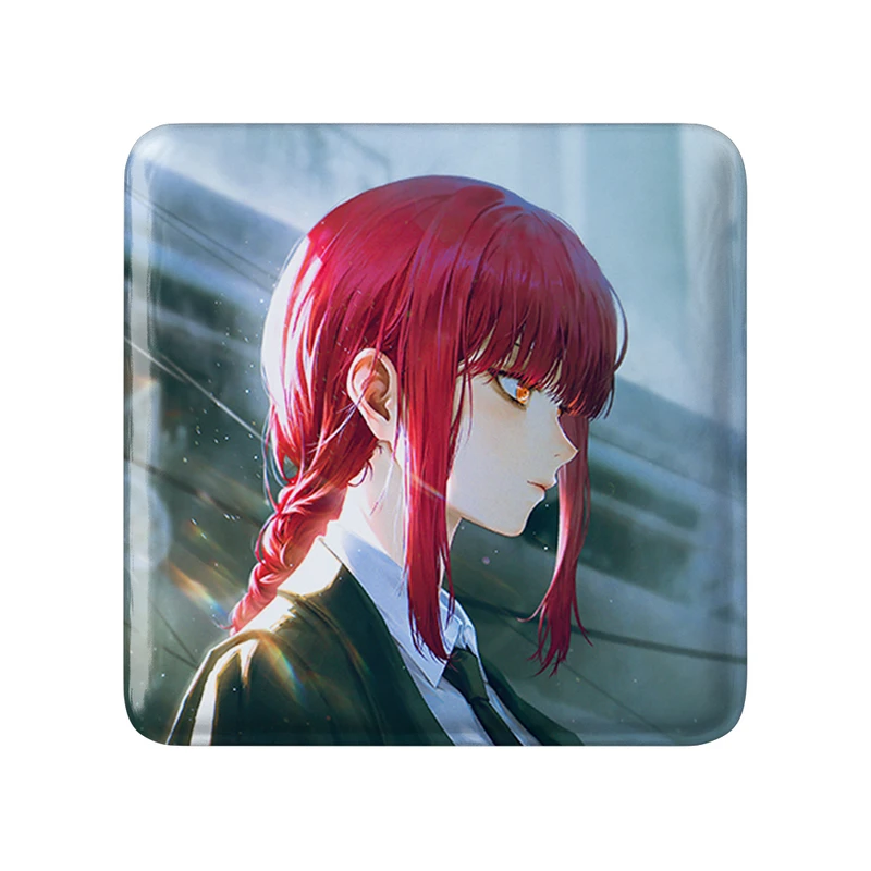 مگنت خندالو طرح ماکیما انیمه مرد اره ای Chainsaw Man  مدل مربعی کد 22304