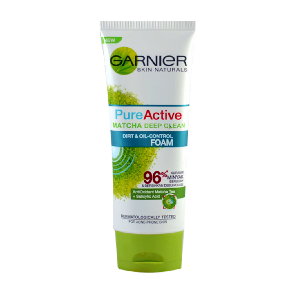 مراقبت پوست فوم شستشوی صورت گارنیه مدل Pure Active Matcha حجم 100 میلی لیتر
