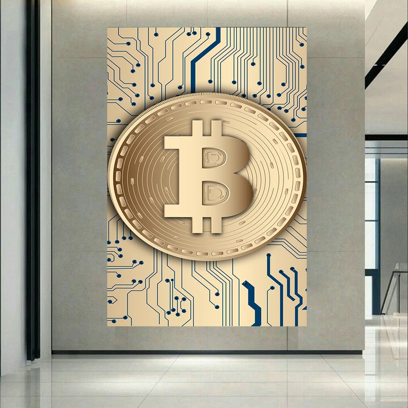 تابلو بوم طرح مخمل بیت کوین مدل اقتصاد کد AR304844