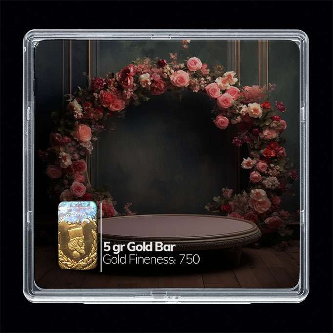 شمش طلا 18 عیار مدوپد مدل تاج گل کد SG10306 شمش طلا 18 عیار مدوپد مدل تاج گل کد SG10306