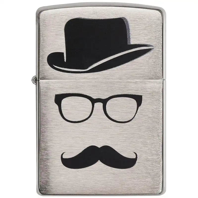 فندک زیپو مدل Mustache and Hat کد 28648