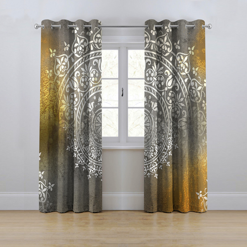 پرده مدل پانچی طرح پتینه سایز 280x145 سانتی متر