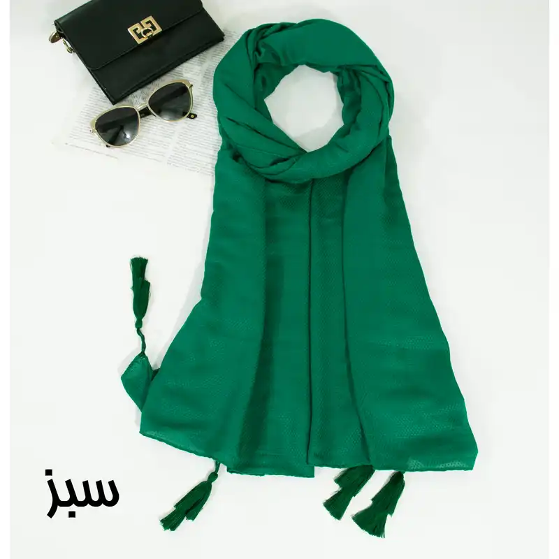 شال زنانه مدل ساده تابستانی منگوله دار خنک کد den-2260