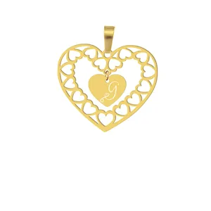 آویز گردنبند هایکا طرح قلب و حرف لاتین Gمدل ha186