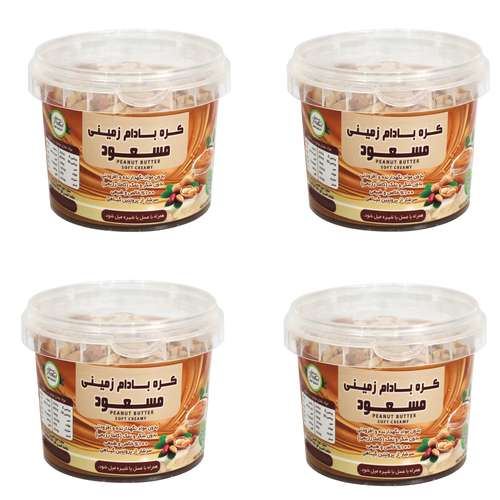  کره بادام زمینی رژیمی کرانچی مسعود - 250 گرم بسته 4 عددی