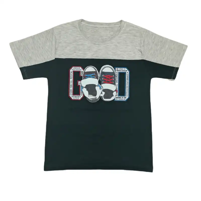 ست تی شرت و شلوارک پسرانه مدل Good کد 01grin