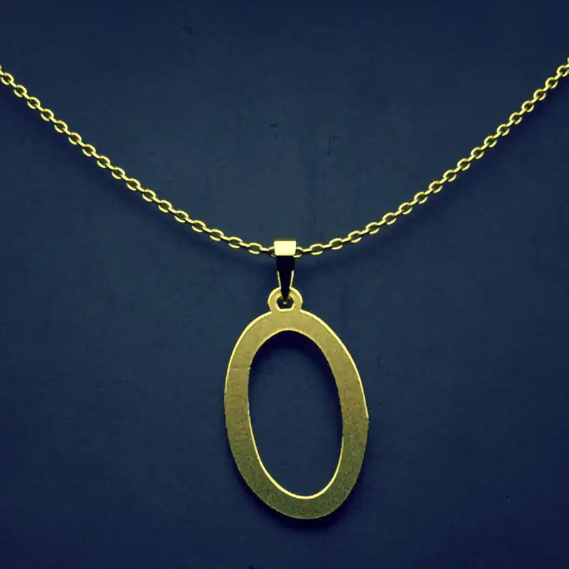 گردنبند طلا 18 عیار زنانه مدوپد مدل حرف O کد H3-1-1587