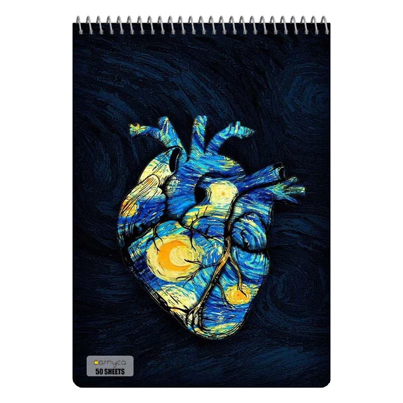 دفتر نقاشی 50 برگ سیمی کارنیکا طرح شب پرستاره فانتزی ون گوگ Fantasy Starry Night Van Gogh کد 76706