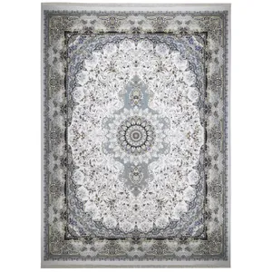 فرش ماشینی فرش مارکت تریتا طرح تبسم کد fm1500 43 زمینه کرم 