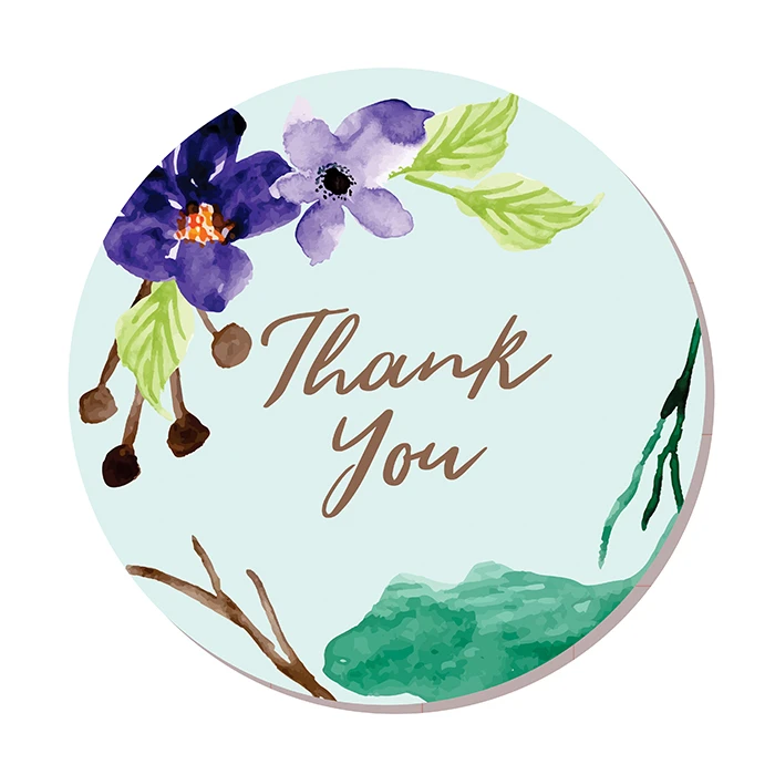 استیکر مدل برچسب تشکر طرح گلهای آبی مجموعه 25 عددی
