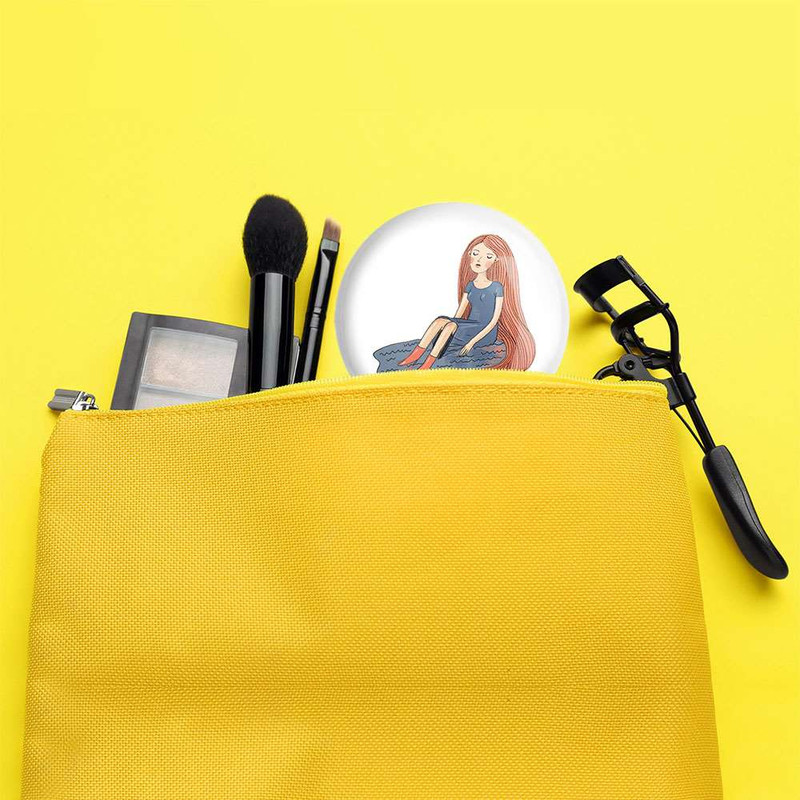 آینه جیبی خندالو مدل دختر  کد 5540