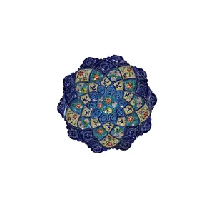 بشقاب میناکاری طرح گل پنج پر مدل u1626