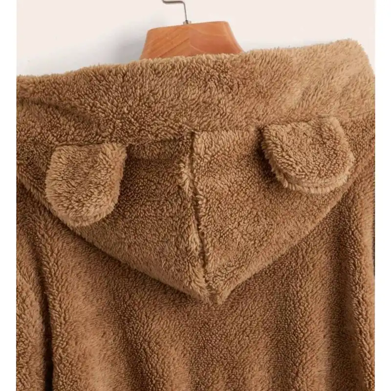 هودی زنانه مدل خرسی پشمی