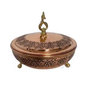 شکلات خوری قلمزنی مسی مدل گلریز کد 2434-1